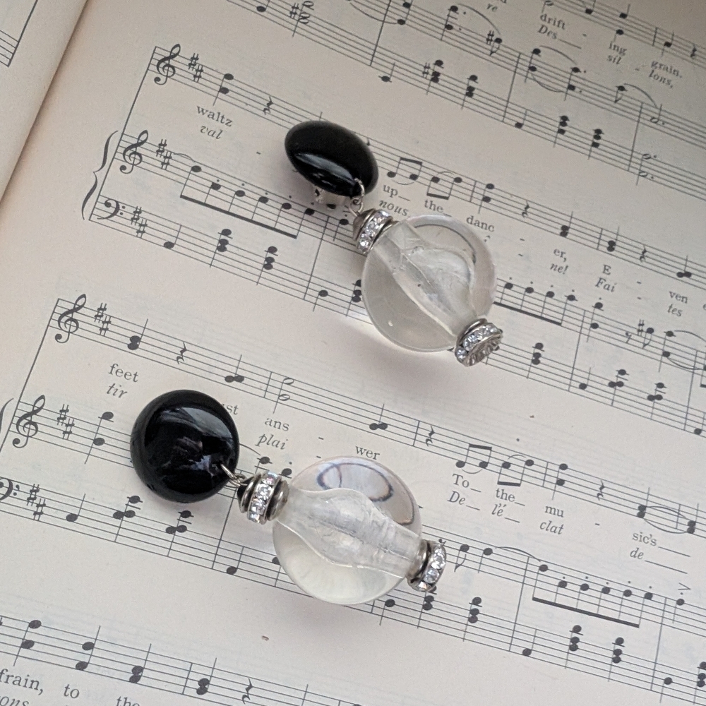 Elegant Black and Clear Glass Perfume Bottles